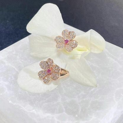 [Everoly JW]FRIVOLE PINK GOLD FLOWER DIAMOND EARRINGS