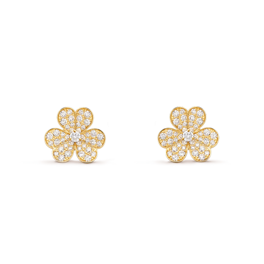 [Everoly JW]FRIVOLE GOLD FLOWER DIAMOND EARRINGS