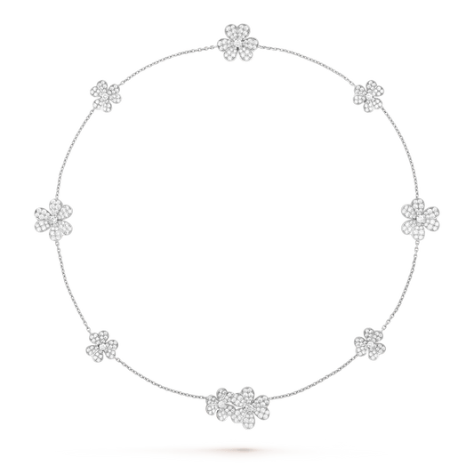 [Everoly JW]FRIVOLE SILVER 9 FLOWERS NECKLACE
