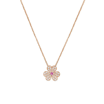 [Everoly JW]FRIVOLE ROSE GOLD FLOWER DIAMOND NECKLACE