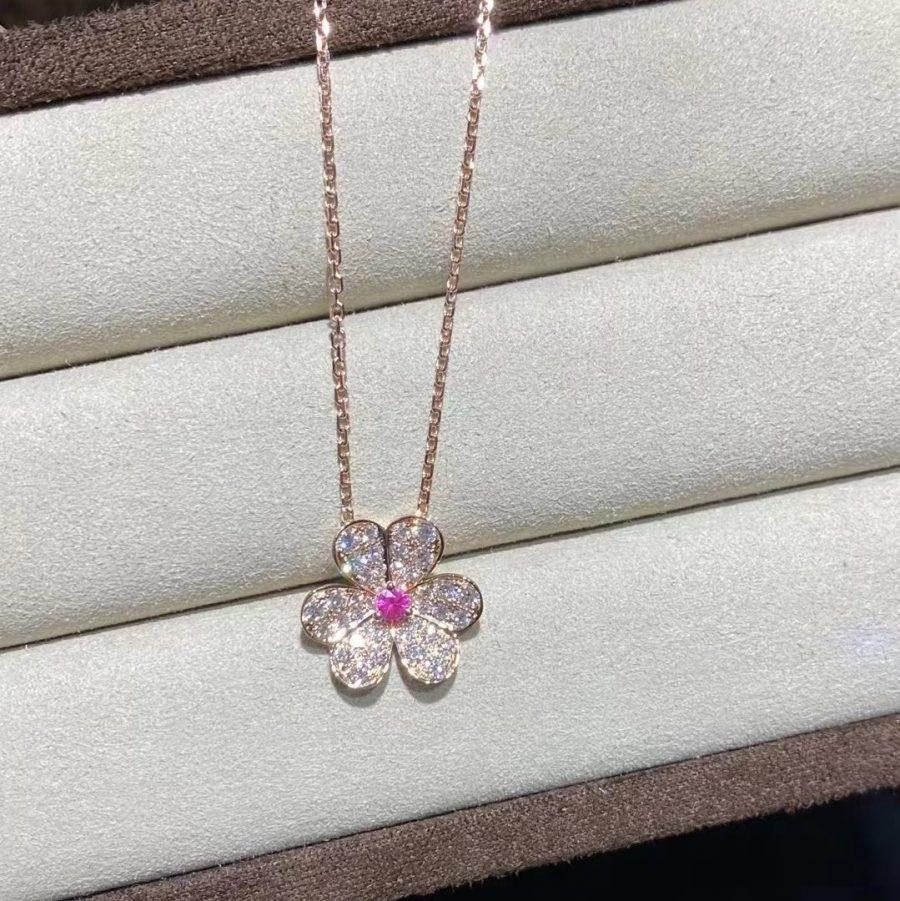 [Everoly JW]FRIVOLE ROSE GOLD FLOWER DIAMOND NECKLACE