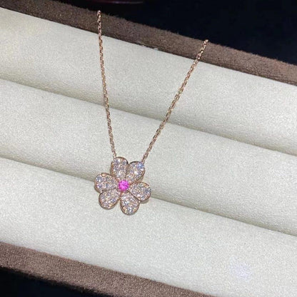 [Everoly JW]FRIVOLE ROSE GOLD FLOWER DIAMOND NECKLACE