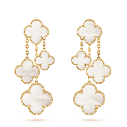 [Everoly JW]CLOVER EARRINGS WHITE MOP 4 MOTIFS GOLD