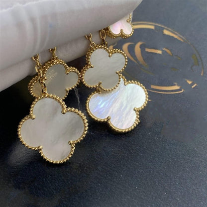 [Everoly JW]CLOVER EARRINGS WHITE MOP 4 MOTIFS GOLD