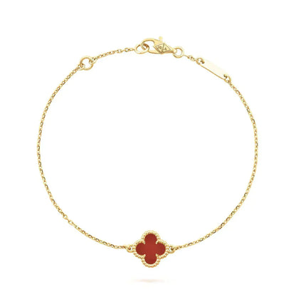 [Everoly JW]CLOVER  CARNELIAN SINGLE FLOWER BRACELET