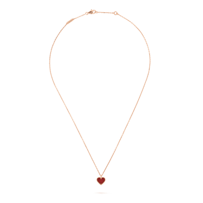 [Everoly JW]SWEET CLOVER CARNELIAN HEART NECKLACE