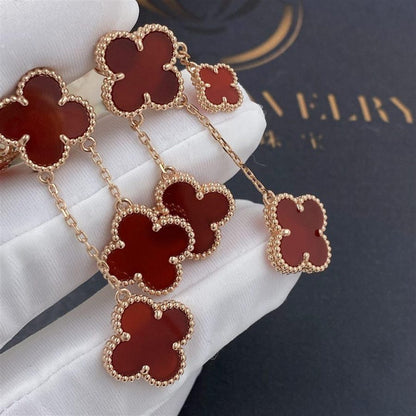 [Everoly JW]CLOVER EARRINGS CARNELIAN 4 MOTIFS PINK GOLD