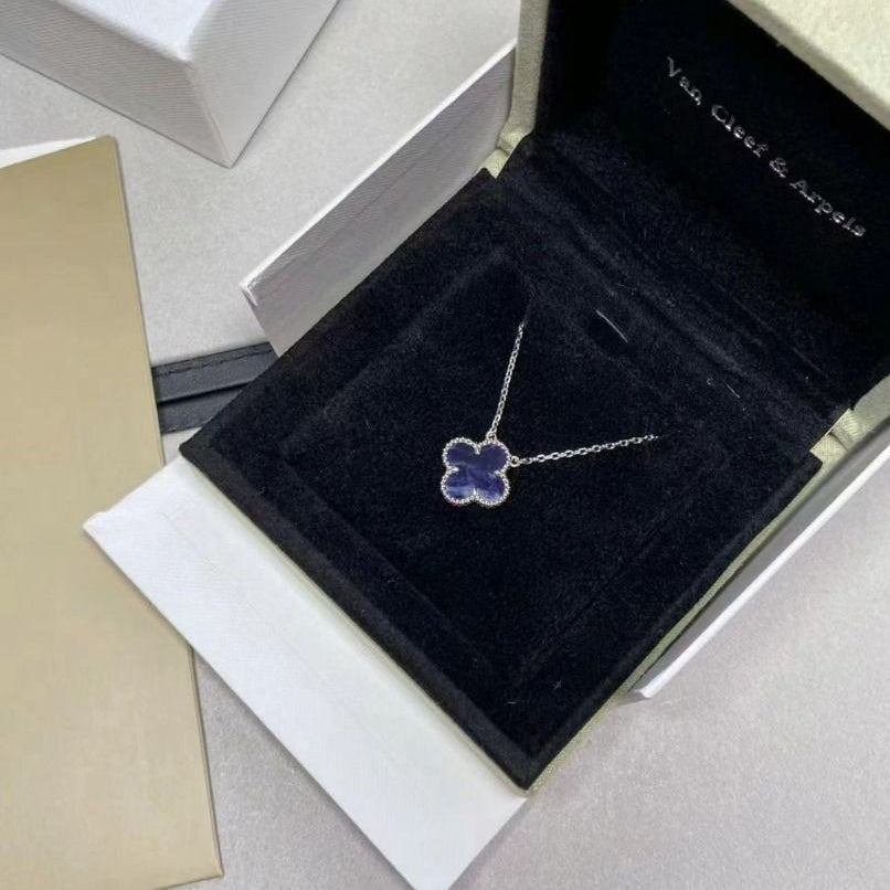 [Everoly JW]CLOVER 15MM PIETERSITE NECKLACE SILVER