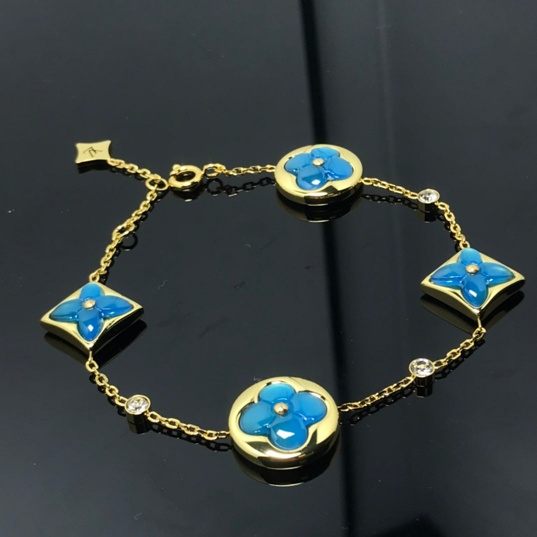 [Everoly JW]STAR AND SUN 4 MOTIF BLUE BRACELET